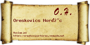 Oreskovics Horác névjegykártya